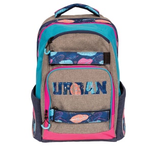 Ghiozdan anatomic compartiment laptop, URBAN FLOWERS, 46x31x16 cm - S-COOL - Img 1