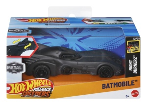HOT WHEELS MASINUTA METALICA CU SISTEM PULL BACK BATMOBILE NIGHT BURNERZ SCARA 1:43 - Img 1