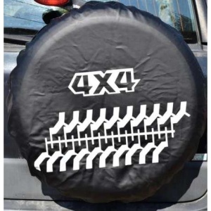 Husa roata de rezerva din "imitatie piele" neagra, pentru autovehicule de teren, marime 17" - Img 2