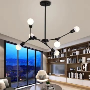Lustra Architek Hexa, 6 x E27, Negru, Metal - Img 2