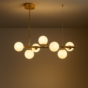 Lustra cu bec moderna LOFT Pavilion, 7x G9, Auriu, Metal, Inaltime Reglabila - Img 3