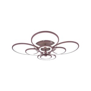 Lustra LED cu telecomanda ALANI 200W, 8 Cercuri, lumina Rece/Calda/Neutra, Dimabila, Maro - Img 2