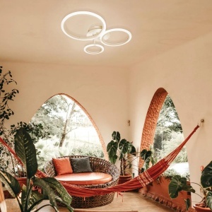 Lustra LED cu telecomanda BETTY 41W, 3 Cercuri, lumina Rece/Calda/Neutra, Dimabila, Alb - Img 3