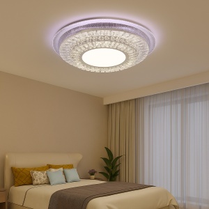 Lustra LED cu telecomanda MIRALUX RGB, 70W, lumina Albastra/Rece/Calda, Dimabila, Alb - Img 3