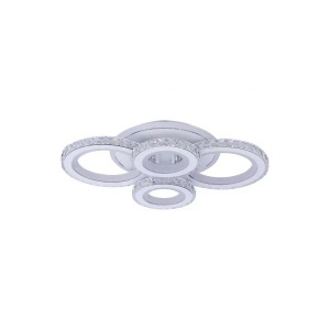Lustra LED cu telecomanda si cristal NOVA ROTONDA RGB 86W, 4 Cercuri, lumina Rece/Calda/Neutra, Dimabila, Alb - Img 3
