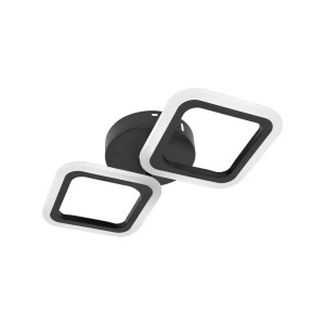 Lustra LED PULSARIS 22W, 2 Patrate, lumina Rece/Calda/Neutra, Negru - Img 2