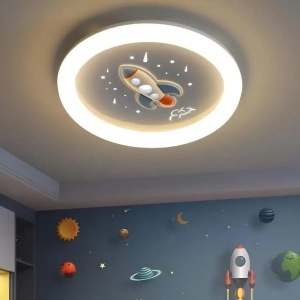 Lustra LED ROCKET 75W, Diametru 49cm, lumina Rece/Calda/Neutra, Alb Albastru - Img 1