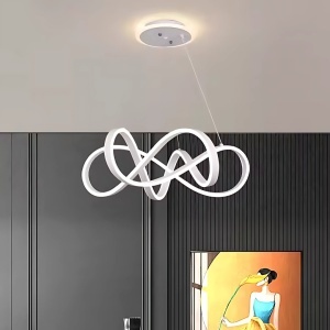 Lustra LED suspendata cu telecomanda INFINITY HALO 138W, lumina Rece/Calda/Neutra, Dimabila, Alb, Inaltime Reglabila - Img 3