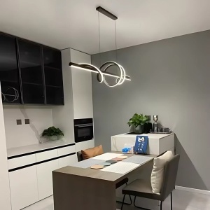 Lustra LED suspendata cu telecomanda RIBBON 66W, Liniara, lumina Rece/Calda/Neutra, Dimabila, Negru, Inaltime Reglabila - Img 3