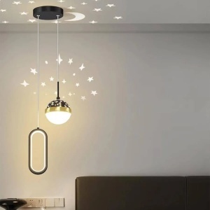 Lustra LED suspendata GILONA 42W, lumina Rece/Calda/Neutra, Negru - Img 1