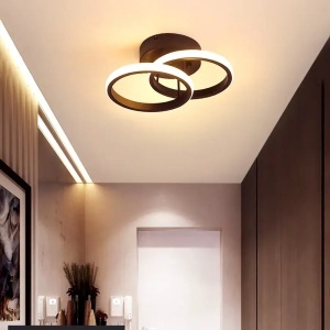 Lustra LED VERTEX CIRCULA 24W, 2 Cercuri, lumina Rece/Calda/Neutra, Negru - Img 1