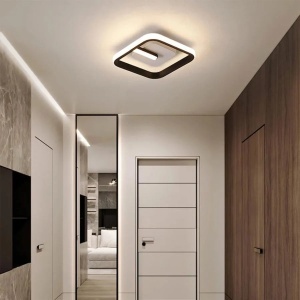Lustra LED VICTORIA 19W, Patrata, lumina Rece/Calda/Neutra, Negru Alb - Img 1