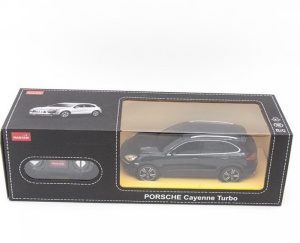 MASINA CU TELECOMANDA PORSCHE CAYENNE TURBO NEGRU CU SCARA 1 LA 24 - Img 1