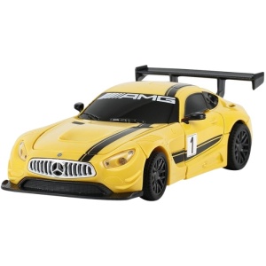 MASINUTA METALICA CONVERTIBILA MERCEDES BENZ GT3 GALBENA CU SCARA 1 LA 32 - Img 2