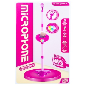 Microfon cu baterii si suport, pentru fete - Img 2