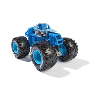 MONSTER JAM MASINUTA METALICA MEGALODON ALBASTRU SCARA 1 LA 64 - Img 2