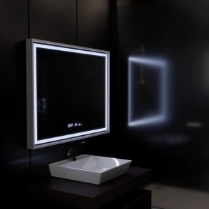 Oglinda LED Rectangulara, 120x80cm, Verite Imperial Silver Motion Glow Marcello, Sistem Dezaburire, Ceas & Termometru, Dimabila - Img 3