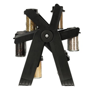Organizator de condimente cu 18 containere cu suport rotativ pentru bucatarie, culoare neagra - Img 5