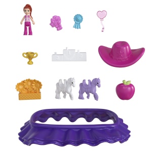 POLLY POCKET SET GENTUTA ANIMALUT PONEI LA RODEO CU ACCESORII - Img 2