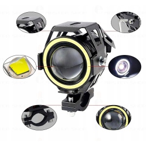 Proiector LED cu Lupa, Angel Eye ALB si Devil Eye RED, alimentare 12V, pentru Off-Road, ATV, SSV, UTV - Img 11