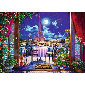 PUZZLE TREFL 1000 PREMIUM PLUS TEA TIME PARISUL IN LUMINA LUNII - Img 2