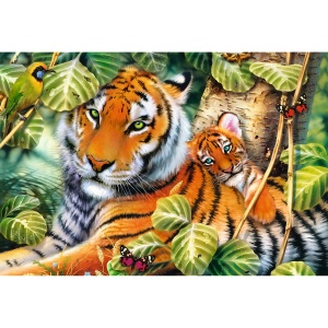 PUZZLE TREFL 1500 TIGRI BENGALEZI IN PADUREA TROPICALA - Img 2