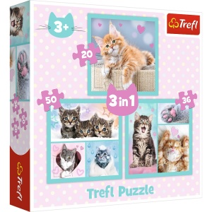 PUZZLE TREFL 3IN1 PISICUTELE DRAGALASE - Img 1