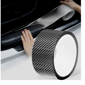 Rola ornament bandouri sau praguri autoadeziv din autocolant Carbon 5D, dimensiune 148 x 4 cm, culoare Gri Antracit - Img 2