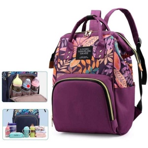Rucsac multifunctional mamici, Leaves, mov - Img 3