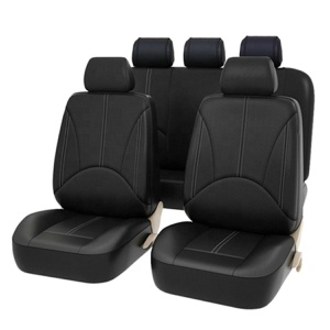 Set 11 huse scaun auto UNIVERSALE din piele ecologica NEGRU AG338E - Img 1