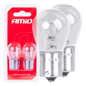 Set 2 becuri cu halogen, soclu P21W, BA15s, alimentare 12V - Img 1