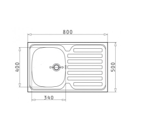 Set chiuveta bucatarie pentru masca cuva stanga 80x50 cm baterie Inox SUS 304 si sifon de scurgere fara preaplin - Img 6