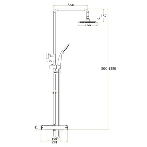 Set coloana de dus cu baterie termostatata Laveo FINO PL2-20OB - Img 4