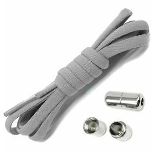 Sireturi elastice SMART pentru incaltaminte cu clema metalica, culoare gri - Img 4
