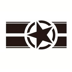 Sticker autoadeziv pentru vehicule Off Road, model "Army Star", dimensiune 90 x 43 cm, culoare Neagra - Img 2