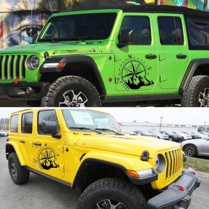 Sticker autoadeziv pentru vehicule Off Road, model "Kompass", dimensiune 44 x 55 cm, culoare Neagra - Img 3