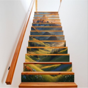 Sticker decorativ pentru scari interioare, print autoadeziv de inalta rezolutie, dimensine 200 x 124 cm, cod: AVX-STAIRS-07 - Img 1