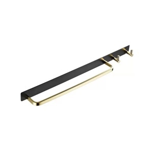 Suport Prosop si Accesorii Baie Negru Auriu GJ621 - Img 2