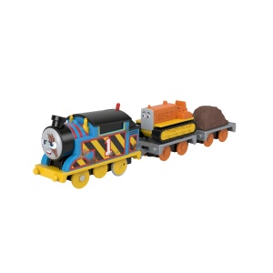 THOMAS LOCOMOTIVA MOTORIZATA ECHIPA PE SANTIER THOMAS AND TERENCE CU 2 VAGOANE - Img 2
