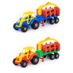 Tractor cu remorca lemne, 46,6x13,4x20 cm, Polesie - Img 1