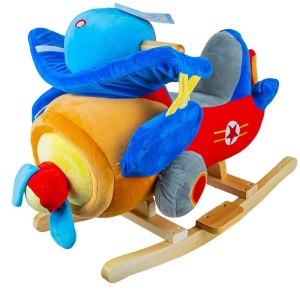 Balansoar pentru bebelusi, Avion, lemn + plus, 60x34x45 cm - Img 1