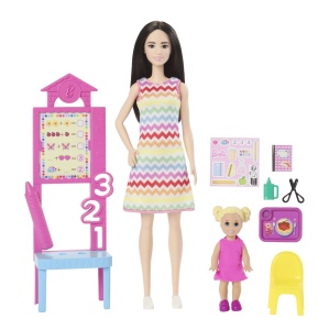 BARBIE SET DE JOACA PAPUSA BARBIE BRUNETA FACE CARIERA PROFESOARA - Img 4