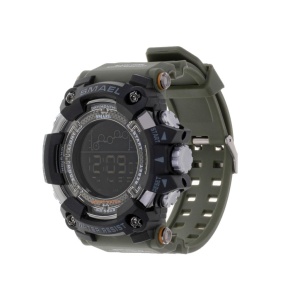 Ceas Militar pentru barbati, SMAEL, impermeabil, afisaj LED, culoare Verde - Img 3