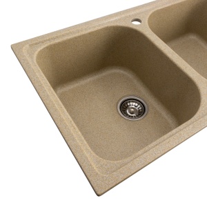 Chiuveta de bucatarie Elefant Premium Equatoria, Nisip bej , 785x490 mm - Img 5