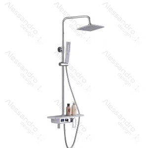 Coloana Dus, Afisaj LCD, Inox, Alb/Argintiu, SJG/009 - Img 2