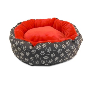 Culcus moale cu perna, pentru caine/pisica, culoare roz, impermeabil, baza antiderapanta, 50 cm - Img 1