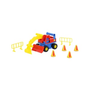 Excavator cu accesorii - ConsTruck, 29x16x16 cm, Wader - Img 1