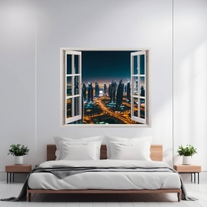 Folie imprimata color pentru decor perete locuinta, dimensiune 125 x 110cm, model: VIEW TO HAVEN 05 - Img 1