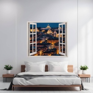 Folie imprimata color pentru decor perete locuinta, dimensiune 125 x 110cm, model: VIEW TO HAVEN 15 - Img 1