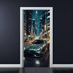 Folie imprimata color pentru decor Usa, dimensiune 200 x 90cm, model: AVX-DR09 - Img 1